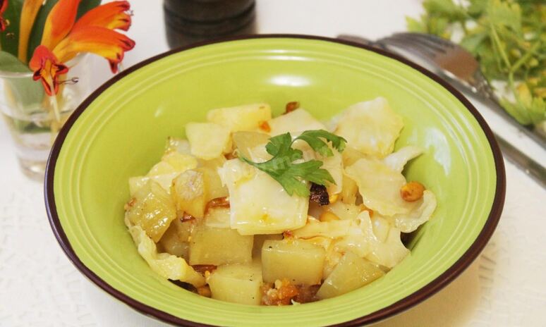 Рецепт картошка с капустой в духовке