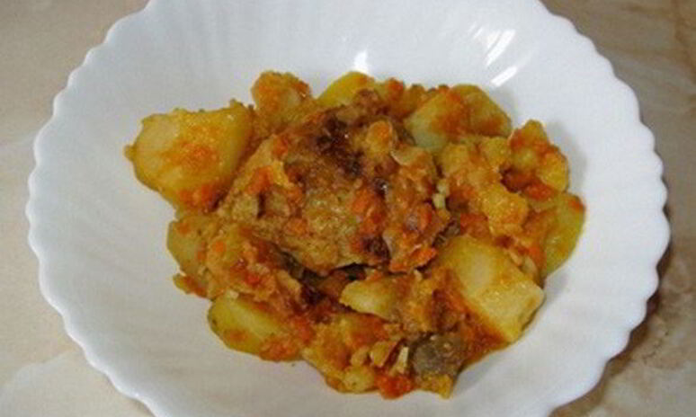 Рецепт картошка с куриными бедрышками и шампиньонами в мультиварке