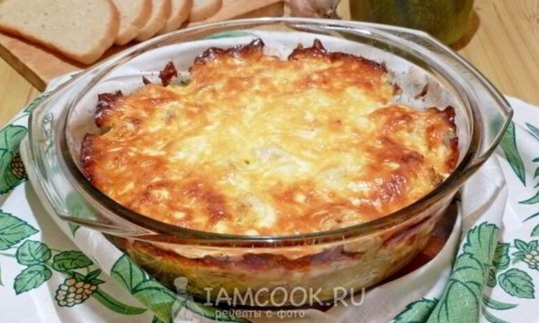Рецепт картошка с курицей и сыром в духовке