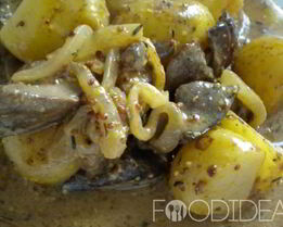 Картошка с печенью в мультиварке