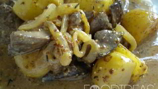 Картошка с печенью в мультиварке