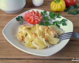 Картошка в кефире в духовке