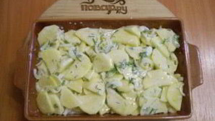 картошка в кефире в духовке