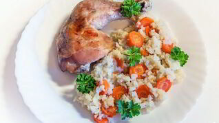 Ленивый рис с курицей