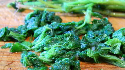 молодой картофель с перцем и творожным сыром