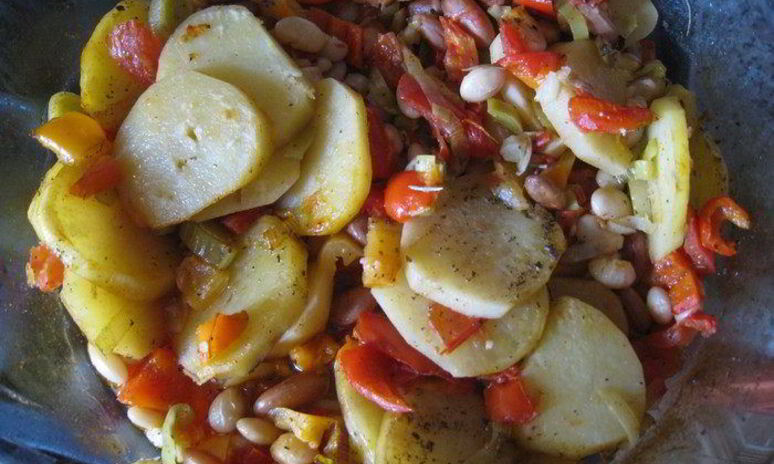 Рецепт печеный картофель с овощами