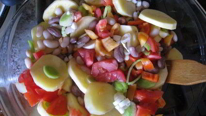 печеный картофель с овощами