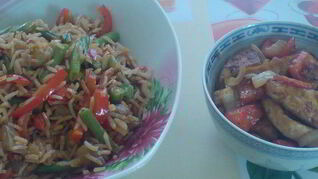 Рис чоп-шу и жареный тофу