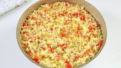 рис с горохом и сладким перцем
