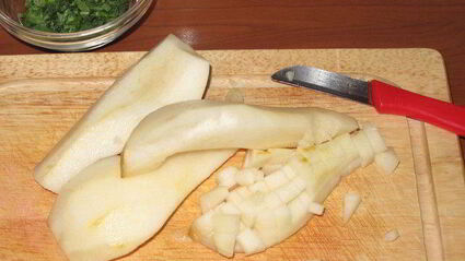 рис с креветками и грушей