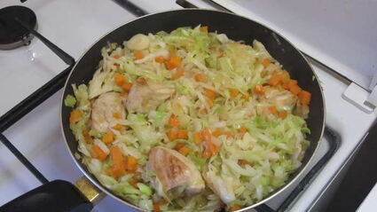 рис с курицей и овощами летние фантазии