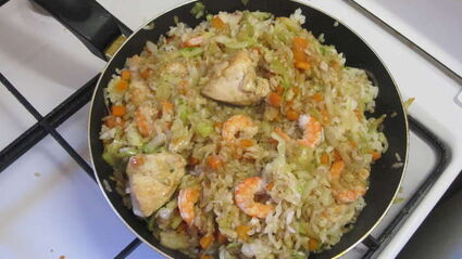 рис с курицей и овощами летние фантазии