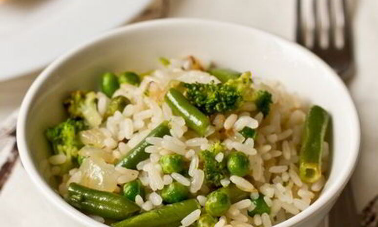 Рецепт рис с зелеными овощами