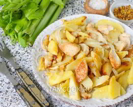 Жареная картошка с курицей