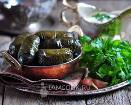 Долма из маринованных виноградных листьев