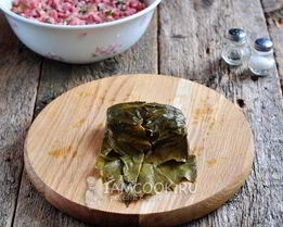 долма из маринованных виноградных листьев