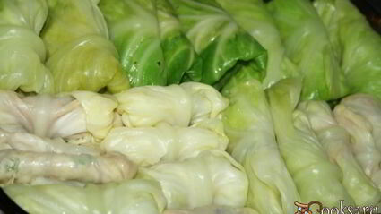 голубцы с индюшатиной, запеченные в сметанном соусе