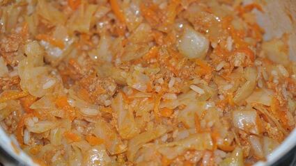 ленивые голубцы на сковороде