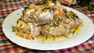 Ленивые голубцы запеченные в сметане