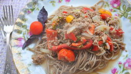 гречневая лапша с овощами