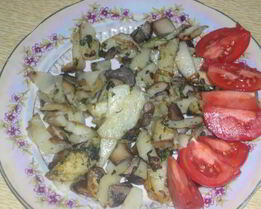 Белые грибы жареные с картошкой