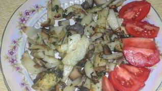 Белые грибы жареные с картошкой