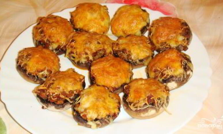 Рецепт фаршированные шампиньоны праздничные