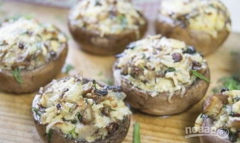 Рецепт фаршированные шампиньоны с сыром и зеленью