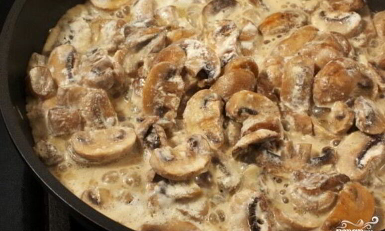 Рецепт грибы, тушенные в сливках