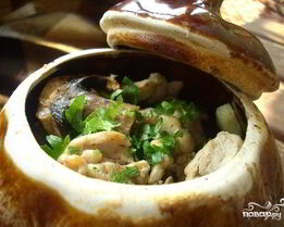 Грибы в горшочках