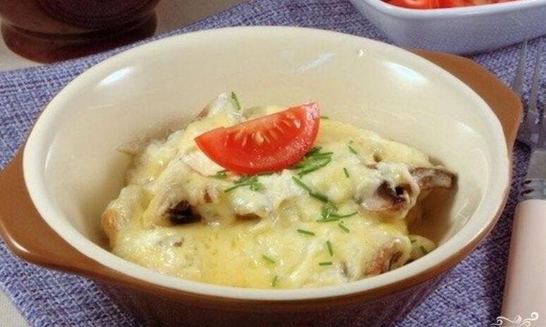 Рецепт грибы в сметане, запеченные в духовке