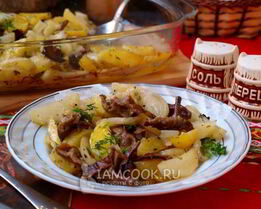 Лисички с картошкой в духовке