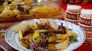 Лисички с картошкой в духовке