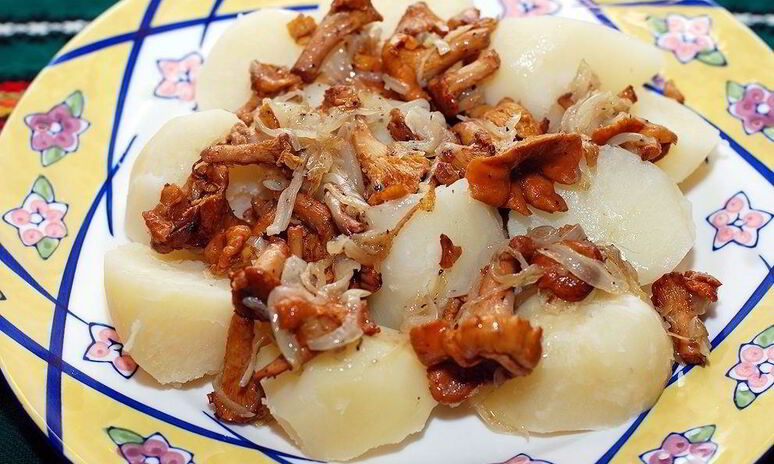 Рецепт лисички с картошкой жареные