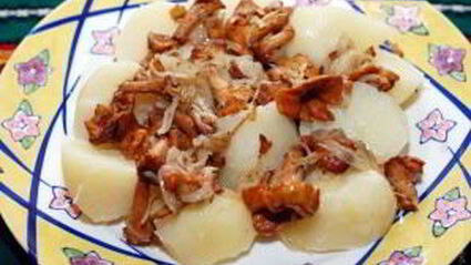 лисички с картошкой жареные