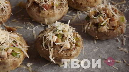 шампиньоны фаршированные ветчиной