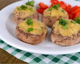 Шампиньоны с начинкой из зелени