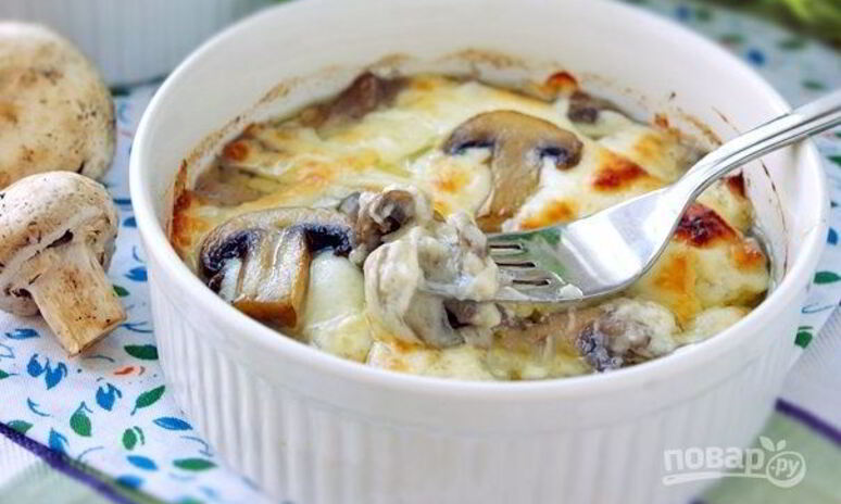 Рецепт шампиньоны в соусе бешамель