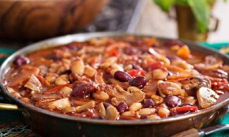 Рецепт тушеные грибы с фасолью