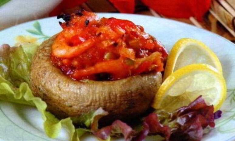 Рецепт запеченные фаршированные грибы