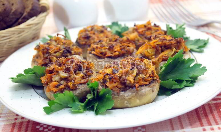 Рецепт запеченные шампиньоны с овощами