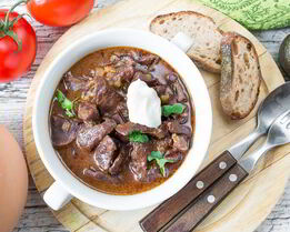 Гуляш из говяжьего сердца