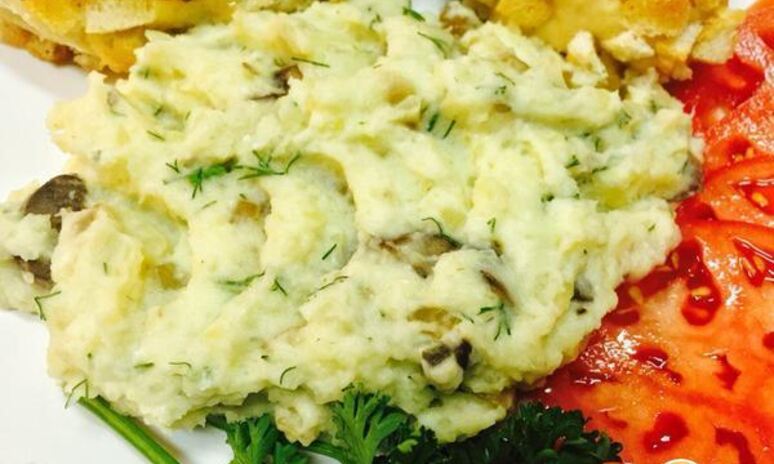 Рецепт картофельное пюре с грибами и зеленью