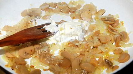 картофельное пюре с жареными шампиньонами