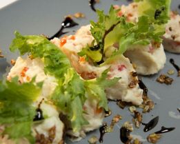 Картофельное пюре со сладким перцем и помидорами