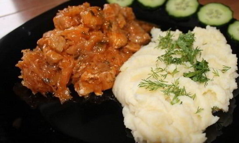 Рецепт картофельное пюре со свининой