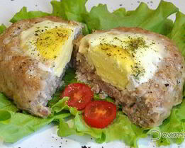 Котлеты, запеченные с яйцами