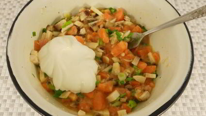 рубленные котлетки из семги с шампиньонами