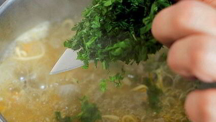 куриная лапша с потрохами