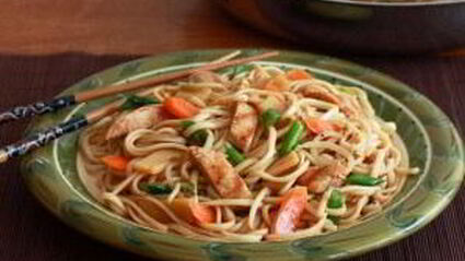 лапша с соусом терияки